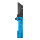 Oknife U1Ultra-SnowflakeBlue – 2.23" Brushed Glossy Ceramic Folding Utility Knife with TC4 Titanium Handle