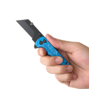 Oknife U1Ultra-SnowflakeBlue – 2.23" Brushed Glossy Ceramic Folding Utility Knife with TC4 Titanium Handle