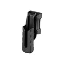 Black flashlight holster with adhesive mount and side clip