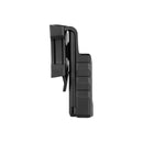 Black flashlight holster with side clip and textured grip