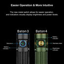 Olight Baton 4 OD Green – 1300 Lumen Rechargeable Compact EDC Flashlight Magnetic Charging