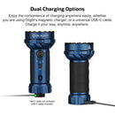 Olight Marauder Mini 2 Midnight Blue – 10,000 Lumen Compact USB-C Flashlight w/ Red Light, Flood & Spot (750m Throw)