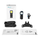 Olight Perun 2 Mini Black package contents – headlamp, headband, mounting bracket, magnetic charging cable and user manual