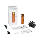 Olight Perun 3 Headlamp – Orange | 3,000 Lm Rechargeable Right‑Angle Headlamp with Dual White & Red Light Modes