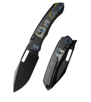 Remette RT-Orca ORCAURD front view – 3.15" DLC M390 drop point titanium folding knife with Ultimate Warrior CamoCarbon handle