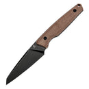 Tenable Outdoor Parr Fixed Blade Knife – 3.12" Reverse Tanto 14C28N Blade, Brown Micarta Handle, Kydex Sheath – G011B4