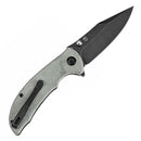 Tenable Rei T1061A2 – 3.3" Blackwash 14C28N Blade, Green Micarta Handle with Liner Lock