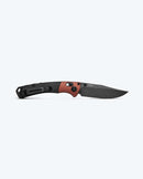Benchmade Mini Crooked River 15085BK‑04 – CPM‑MagnaCut Clip‑Point EDC Folder, Black Canvas Micarta & Burnt Copper Bolsters, DLC Battle‑Wash