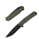 Ruike P801-G Framelock Folding Knife 3.46" Blackwash 14C28N OD Green G-10/Stainless Steel Handles