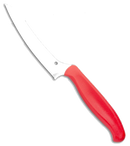 Spyderco Z-Cut Kitchen Knife – 4.4" CTS BD1N Stainless Steel Blade, Red Injection Molded Polypropylene Handle – KT14PRD