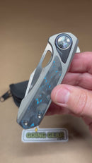 Remette Saker Falcon Folding Knife 2.99" S45VN Blade Carbon Fiber/Titanium Handles ASTP-1