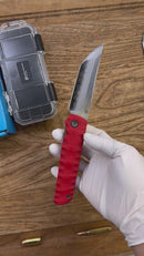 North Mountain Blade Kick Stop Chop Plus – 4" Tanto SLD-Magic Blade | Red G10 Handle