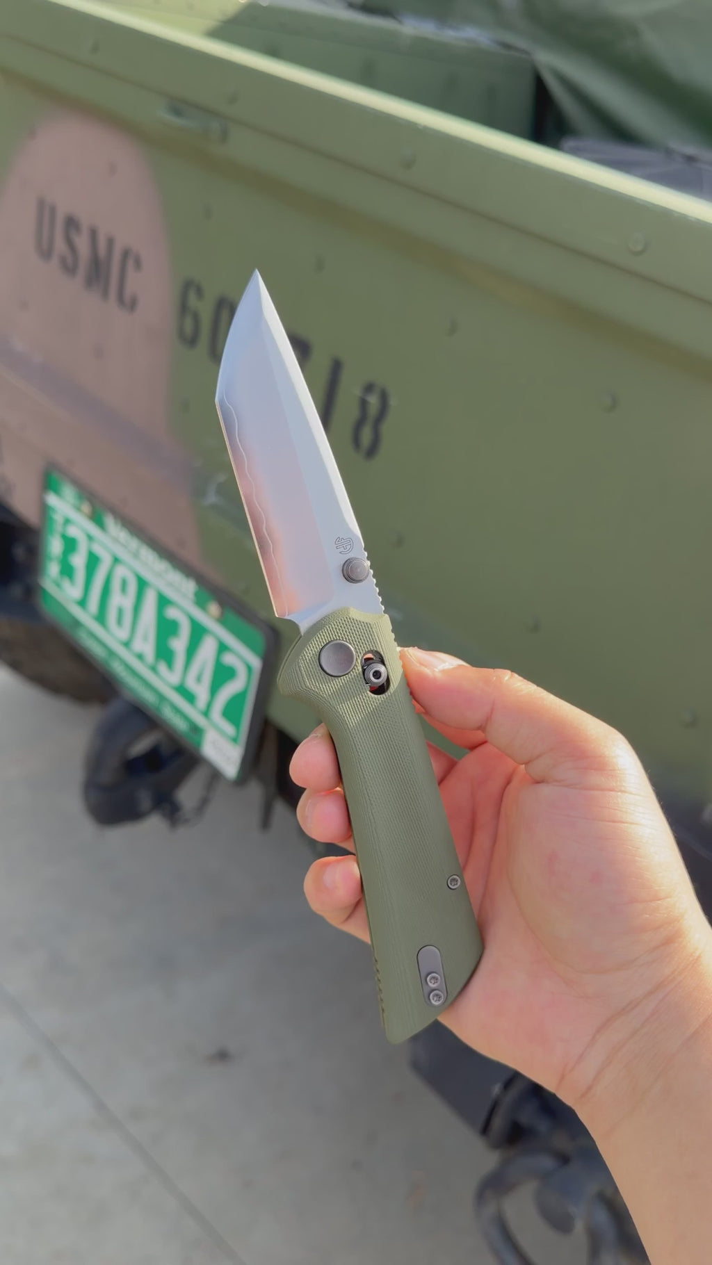 North Mountain Blade Chop Crossbar Lock SLD-Magic Knife OD Green G10