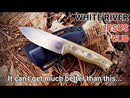 White River Ursus Cub Magnacut Fixed Blade Knife – OD Green Micarta w/ Orange Liners + Ferro Rod (USA Made)