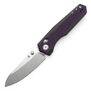 Tenable Beaver T1105V1 – 3.44" Stonewashed Nitro-V Drop Point Blade, Purple and Black G10 Handle with Crossbar Lock