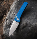 Pro-Tech Scapegoat Compact RCS1105-Blue front view – 3.15" stonewash MagnaMax clip point automatic knife
