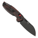Tenable Model 6 T1022V7 – 3.1" Blackwash 14C28N Sheepsfoot Blade, Red & Black G-mascus Handle, Crossbar Lock – Designed by Nick Swan