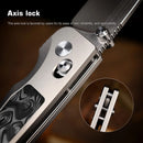 Remette Aurora AURA-D 2.75" M390 Hollow Grind Folding Knife Titanium Raindrop Carbon Fiber Handle Crossbar Lock