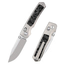 Remette Aurora AURA-D 2.75" M390 Hollow Grind Folding Knife Titanium Raindrop Carbon Fiber Handle Crossbar Lock