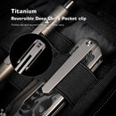 Remette Aurora AURA-D 2.75" M390 Hollow Grind Folding Knife Titanium Raindrop Carbon Fiber Handle Crossbar Lock