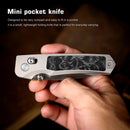 Remette Aurora AURA-D 2.75" M390 Hollow Grind Folding Knife Titanium Raindrop Carbon Fiber Handle Crossbar Lock