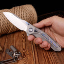 Remette Kestrel RTPO-D – 2.83" S35VN Reverse Tanto, Titanium Gray & Timascus
