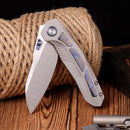 Remette Kestrel RTPO-D – 2.83" S35VN Reverse Tanto, Titanium Gray & Timascus