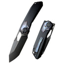 Remette RT-Peregrine Falcon 3.15in Reverse Tanto DLC M390 Blade Black Titanium Handles RTT1-DT