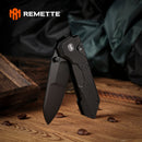 REMETTE RT-Cosmic RTCO-GB – 2.76" 14C28N Drop Point Button + Liner Lock Knife G10 Handle