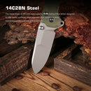 REMETTE RT-Cosmic RTCO-GM – 2.76" 14C28N Drop Point Button + Liner Lock Knife G10 Handle