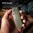 REMETTE RT-Cosmic RTCO-GM – 2.76" 14C28N Drop Point Button + Liner Lock Knife G10 Handle