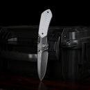REMETTE RT-Meteor RTPT-BDL – 2.99" M390 Drop Point Button + Liner Lock Knife Titanium & Carbon Fiber
