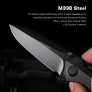 REMETTE RT-Meteor RTPT-BDL – 2.99" M390 Drop Point Button + Liner Lock Knife Titanium & Carbon Fiber