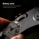 REMETTE RT-Meteor RTPT-ELD – 2.99" M390 Drop Point Button + Liner Lock Knife Titanium & Carbon Fiber