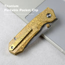 REMETTE Rhino RNTB2 – 3.07" M390 Drop Point Button + Liner Lock Knife Crystallized Titanium