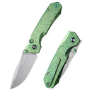 REMETTE Rhino RNTB4 – 3.07" M390 Drop Point Button + Liner Lock Knife Crystallized Titanium