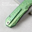REMETTE Rhino RNTB4 – 3.07" M390 Drop Point Button + Liner Lock Knife Crystallized Titanium