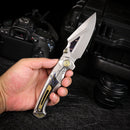 REMETTE RT-Scepter SCPT-A – 3.46" M390 Clip Point Button Frame Lock Knife with Timascus Handle