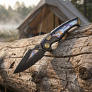 REMETTE RT-Scepter SCPT-B – 3.46" M390 Clip Point Button Frame Lock Knife with Timascus Handle