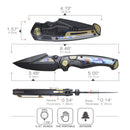 REMETTE RT-Scepter SCPT-B – 3.46" M390 Clip Point Button Frame Lock Knife with Timascus Handle