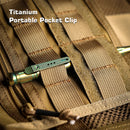 REMETTE RT-TP1C Pen – Titanium Tactical Pen with Clip Activated Lock and Glass Breaker