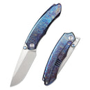 Remette Wild Species WD108-B Folding Knife 3.6″ M390 Blade Textured Blue Titanium Handle