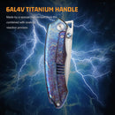 Remette Wild Species WD108-B Folding Knife 3.6″ M390 Blade Textured Blue Titanium Handle