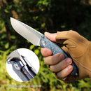 Remette Wild Species WD108-B Folding Knife 3.6″ M390 Blade Textured Blue Titanium Handle