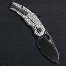 Kunwu Reverse Tux Padre Folding Knife – 3.34in Vanax Satin DLC Blade, Titanium Handle