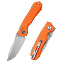 Remette Rhino RNGD3 – 3.07″ D2 drop point, orange G10 folding knife