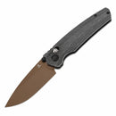 Tenable Raven T2109V6 – 3.14" Rose Gold Coated 14C28N Drop Point Blade, Black Micarta Handle, Crossbar Lock – Designed by Black Bird Blades