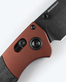 Benchmade Crooked River 15080BK‑04 | 4″ CPM‑MagnaCut Clip‑Point Knife, DLC Battlewash, Burnt Copper Aluminum & Black Canvas Micarta