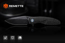 Remette Cool Whale RTCL-G2 front view – 3.15" Ti-plated stonewashed 14C28N drop point folding knife