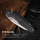 Remette RT-Cool Whale RTCL-GN1 open position showing 14C28N reverse tanto blade